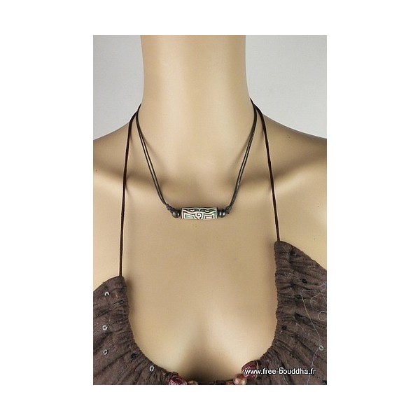 Collier tibétain Om Mani Pedme Houm Bijoux tibetains bouddhistes ALOP9