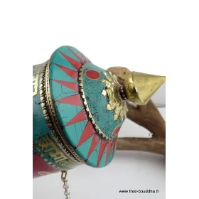 Moulin à prières bouddhiste Yeux de Bouddha 30 cm - Moulins à Prières tibétains