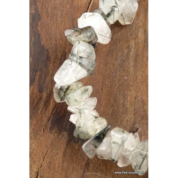 Bracelet perles chips QUARTZ RUTILE Bracelet baroque en Pierre AGA8