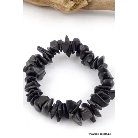 Bracelet perles chips AGATE NOIRE - Bracelet baroque en Pierre Naturelle