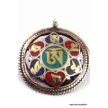 Pendentif tibétain réversible Om et Kalachakra - Pendentifs tibétains bouddhistes