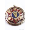 Pendentif tibétain réversible symbole Kalachakra Bijoux tibetains bouddhistes BHP43.1