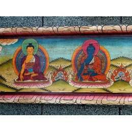 Tableau bouddhiste 5 Bouddhas Tentures tibétaines Bouddha TAB6