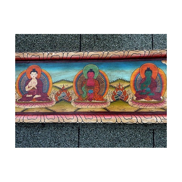 Tableau bouddhiste 5 Bouddhas Tentures tibétaines Bouddha TAB6