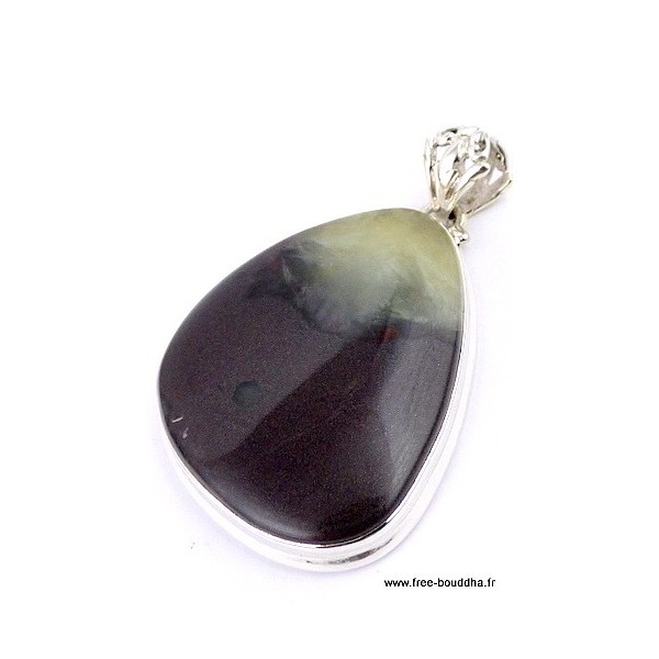 Pendentif argent Prehnite boulder Bijoux en Préhnite DA2.1
