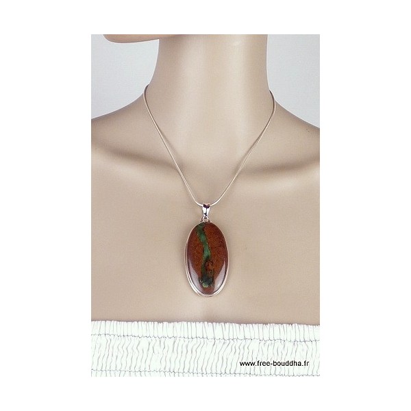 Pendentif oval en CHRYSOPRASE BOULDER Pendentifs pierres naturelles DA14