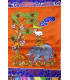 Tenture tibétaine Quatre Amis couleur orange Tentures tibétaines Bouddha QUAT 5