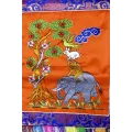 Tenture bouddhiste Quatre Amis couleur orange - Tentures bouddhistes