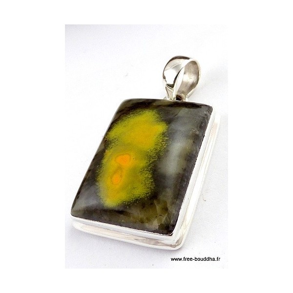 Pendentif Jaspe Bourdon jaune noir Pendentifs pierres naturelles DA60