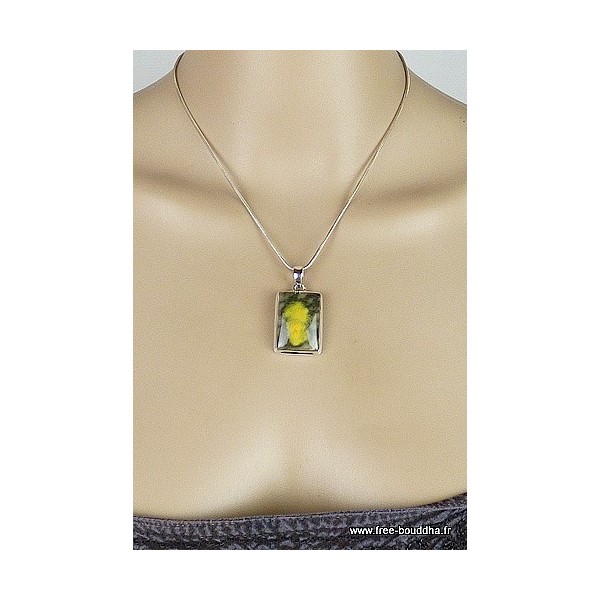 Pendentif Jaspe Bourdon jaune noir Pendentifs pierres naturelles DA60