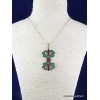 Pendentif tibétain dordjé vajra bouddhiste couleur corail Bijoux tibetains bouddhistes PDOR3.1