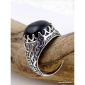 Bague Homme Onyx noir T60 Bagues pierres naturelles QC25