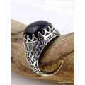 Bague Homme Onyx noir T60 - Bagues pierres naturelles