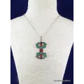 Pendentif tibétain Dordjé vajra couleur turquoise - Pendentifs tibétains bouddhistes
