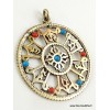 Pendentif tibétain Dordjé signes auspicieux Bijoux tibetains bouddhistes PDOR2