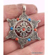 Pendentif tibétain Roue du Dharma et Dorjé Bijoux tibetains bouddhistes PDOR1