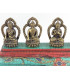 Statuette 5 Bouddhas laiton turquoise Statuettes Bouddhistes DT5B