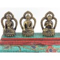 Statuette 5 Bouddhas laiton turquoise Statuettes Bouddhistes DT5B
