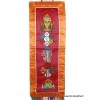 Tenture tibétaine 5 symboles bouddhistes bordeau Tentures tibétaines Bouddha TENCS6