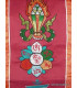 Tenture tibétaine 5 symboles bouddhistes bordeau Tentures tibétaines Bouddha TENCS6