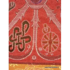Tenture murale bouddhiste SIGNES AUSPICIEUX couleur rouge - Tentures bouddhistes