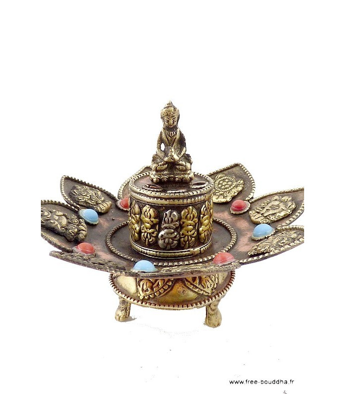 Brûleur d'encens tibétain 8 SIGNES AUSPICIEUX Brûleurs et porte-encens REF 3733.3