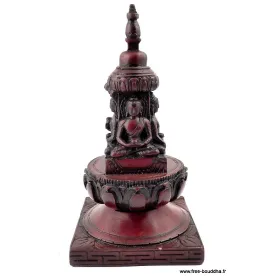 Statuette bouddhiste Stupa tibetain en résine 15 cm - Statuettes bouddhistes tibétaines artisanales