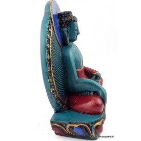 Statuette Bouddha de Médecine en résine, peinte à la main.