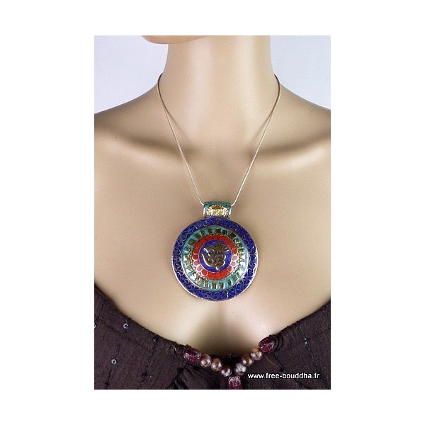 Gros Pendentif tibétain BOUDDHA Bijoux tibetains bouddhistes ref 3682.1
