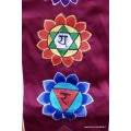 Tenture tibétaine 7 chakras bordeau Tentures tibétaines Bouddha SEPTCHA