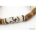 Bracelet tibétain graines de lotus et os Bracelets tibétains bouddhistes ref 93