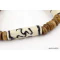 Bracelet tibétain graines de lotus et os - Bracelets tibétains bouddhistes