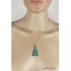 Pendentif tibétain Bouddha laiton turquoise Bijoux tibetains bouddhistes ABT7