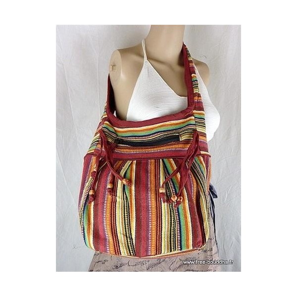 Sac indien porté épaule BLEU Sacs tibétains et indiens SACN5