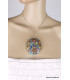 Grand pendentif tibétain bouddhiste os et métal Bijoux tibetains bouddhistes ref 30