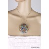 Grand pendentif tibétain bouddhiste os et métal Bijoux tibetains bouddhistes ref 30