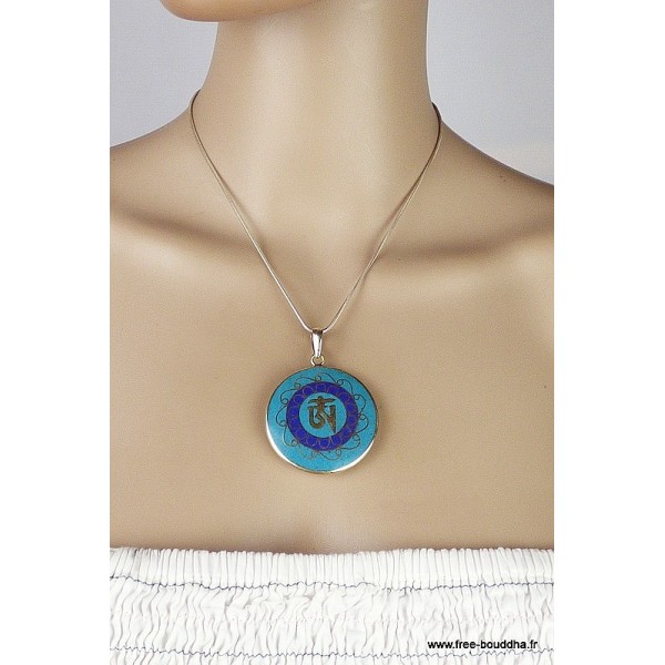 Bijou tibétain pendentif Om réversible Bijoux tibetains bouddhistes ref36