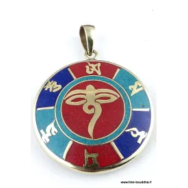 Pendentif bouddhiste réversible Om Tibétain - Pendentifs tibétains bouddhistes