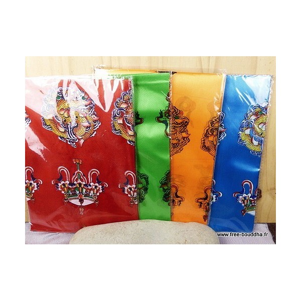 Khata tibétaine satin coloré Objets rituels bouddhistes KTC