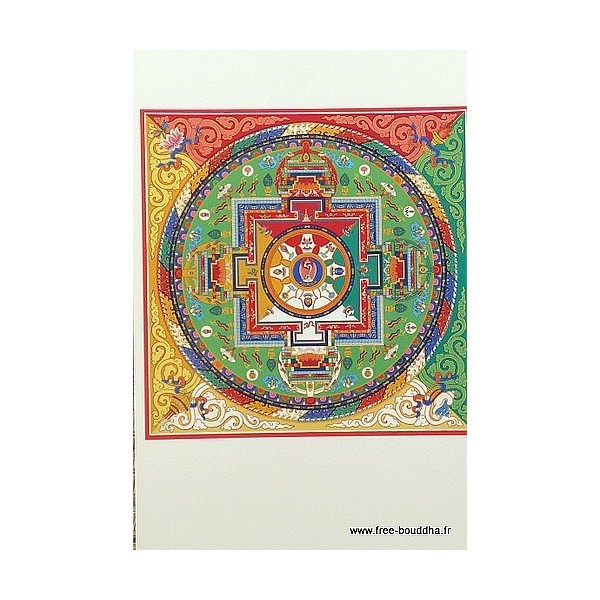 Carte postale bouddhiste MANDALA de VAJRASATTVA Objets rituels bouddhistes CPB36