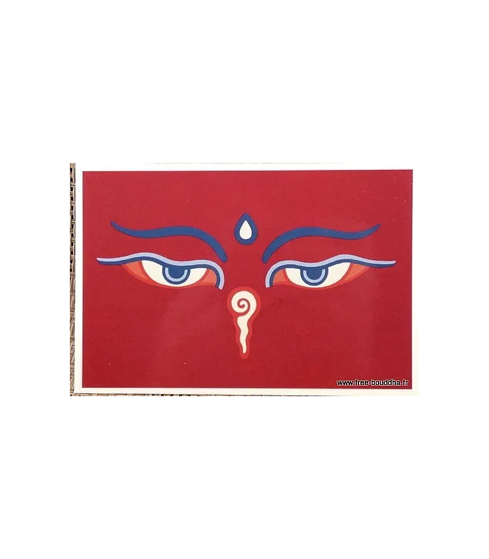 Carte postale bouddhiste Yeux du Bouddha - Cartes postales bouddhistes