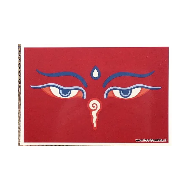 Carte postale bouddhiste Yeux du Bouddha - Cartes postales bouddhistes