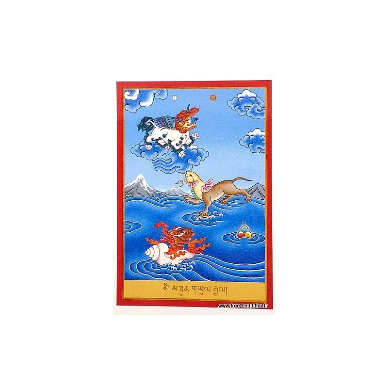 Carte postale bouddhiste Symboles de Victoire - Cartes postales bouddhistes