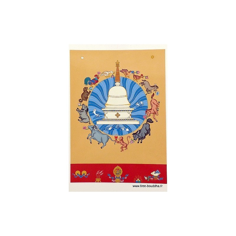Carte postale bouddhiste LIBERATION ANIMALE Objets rituels bouddhistes CPB43