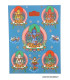 Carte postale bouddhiste CINQ BOUDDHAS Cartes postales bouddhistes CPB45