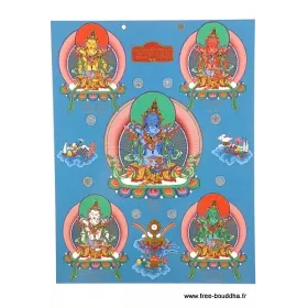 Carte postale bouddhiste CINQ BOUDDHAS - Cartes postales bouddhistes