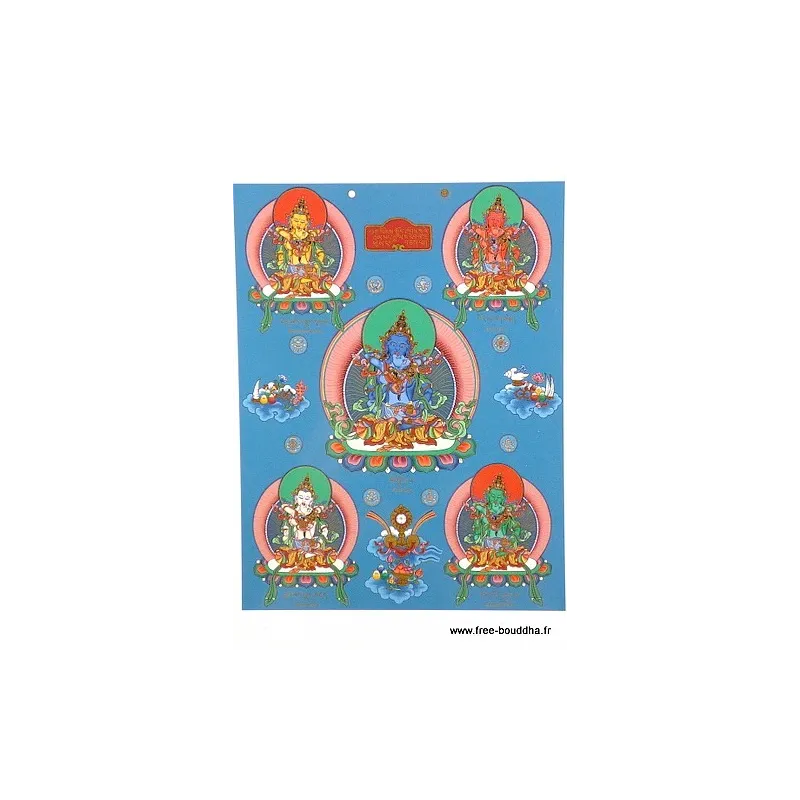 Carte postale bouddhiste CINQ BOUDDHAS - Cartes postales bouddhistes