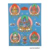 Carte postale bouddhiste CINQ BOUDDHAS Cartes postales bouddhistes CPB45