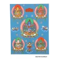 Carte postale bouddhiste CINQ BOUDDHAS - Cartes postales bouddhistes