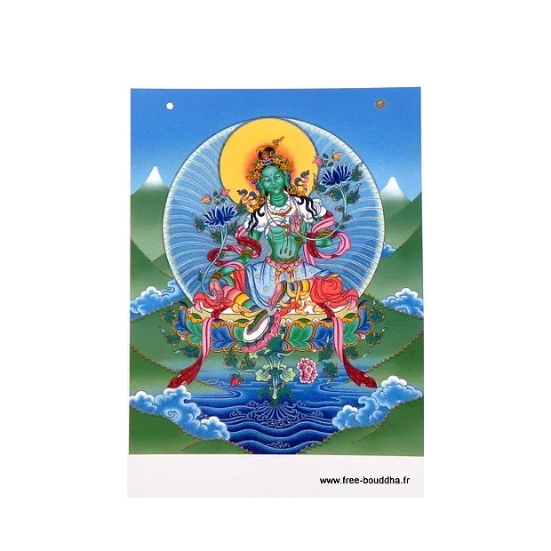 Carte postale bouddhiste TARA VERTE - Cartes postales bouddhistes
